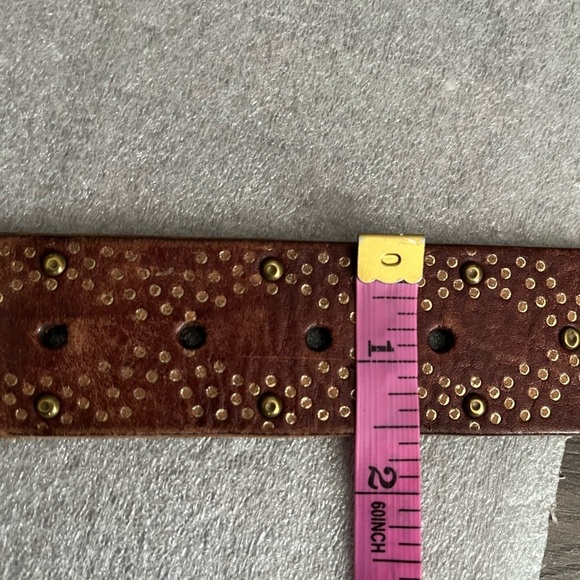 [Max40”]Fossil Mini studs men brown leather Belt - Picture 5 of 6